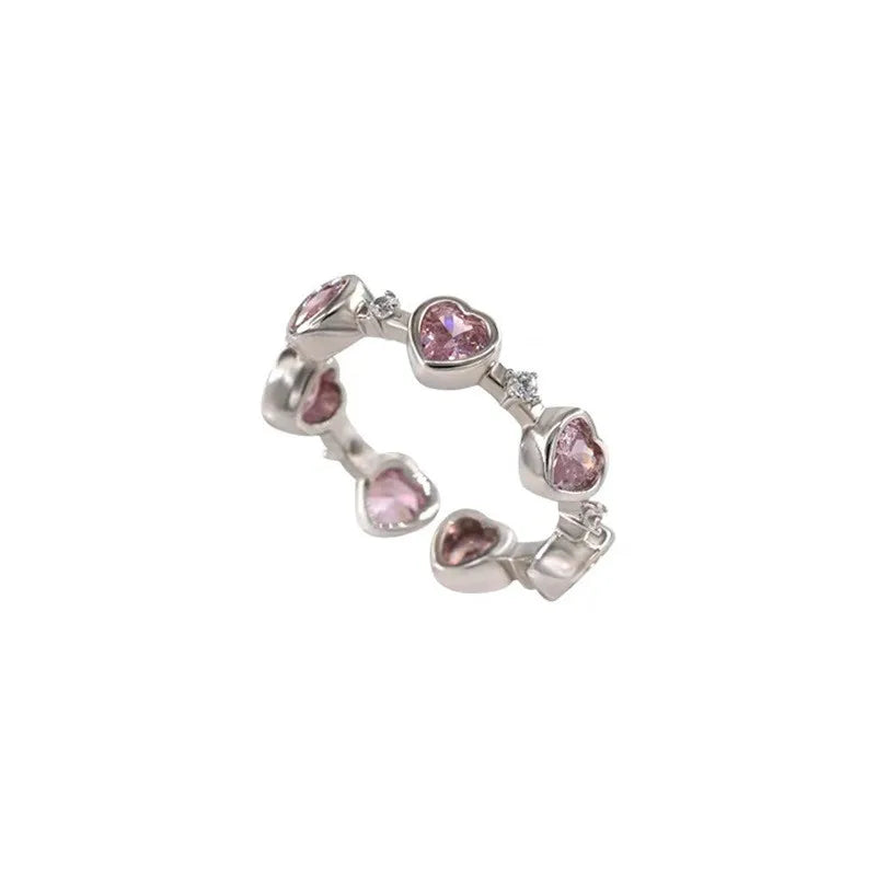 Heart Motif Rings with Open, Enamel & Crystal Styles