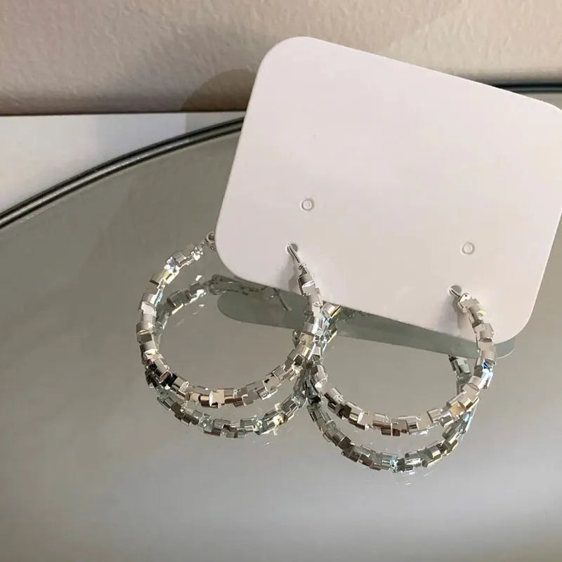 Metal Heart & Hoop Earrings with Hammered, Plain & Pavé Styles