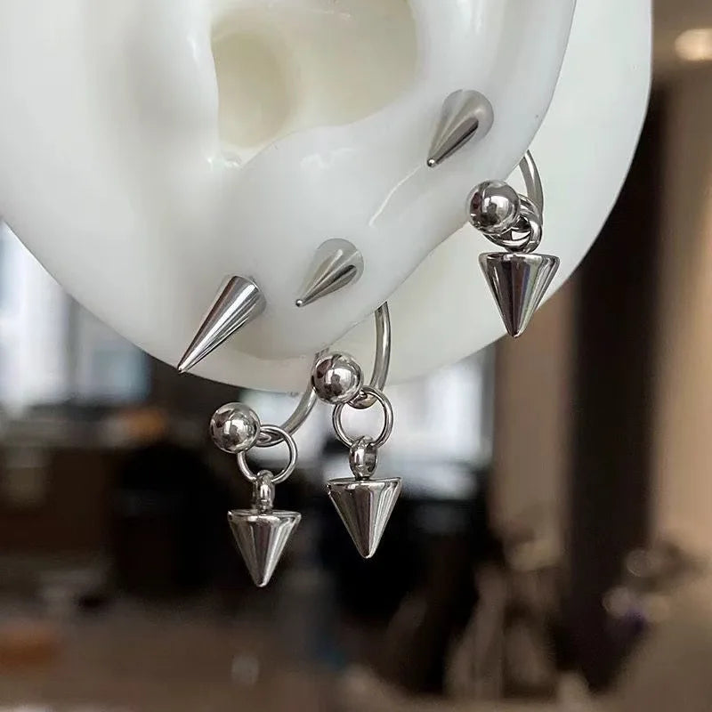Detachable Curved Barbell Eyebrow Piercing with Threaded Spike