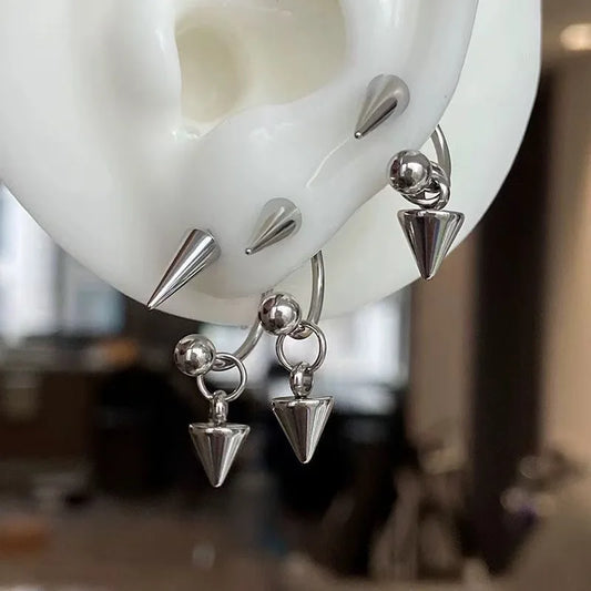 Detachable Curved Barbell Eyebrow Piercing with Threaded Spike