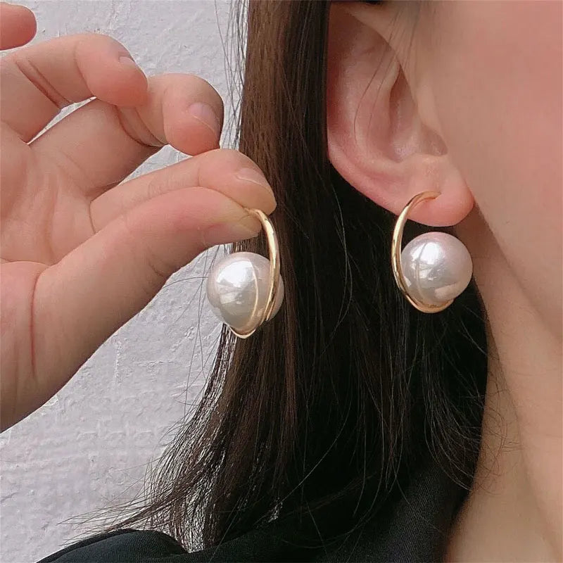 Pearl Hoop & Drop Earrings with C-Hoop, Spiral, Double & Long Drop