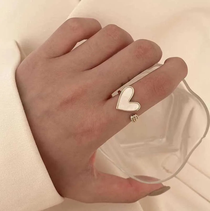 Heart Motif Rings with Open, Enamel & Crystal Styles