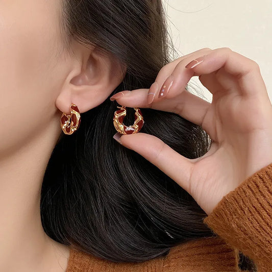 Enamel & Rhinestone Hoop Earrings with Cross, Swirl & Huggie Styles