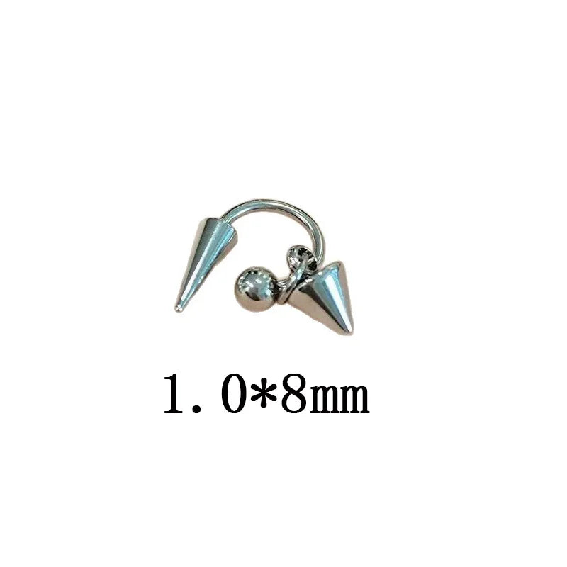 Detachable Curved Barbell Eyebrow Piercing with Threaded Spike