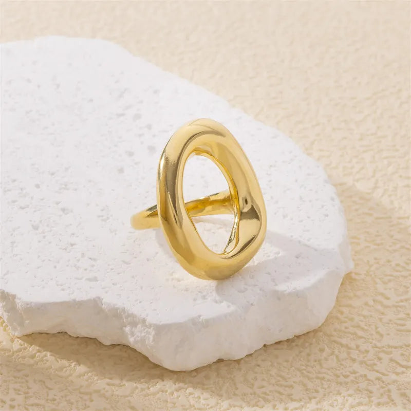 Chunky Open Ring with Gold Stainless Steel