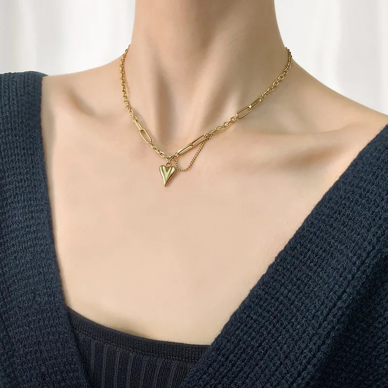 Boho Multilayer Choker Necklace with Vintage Moon & Layered Chains