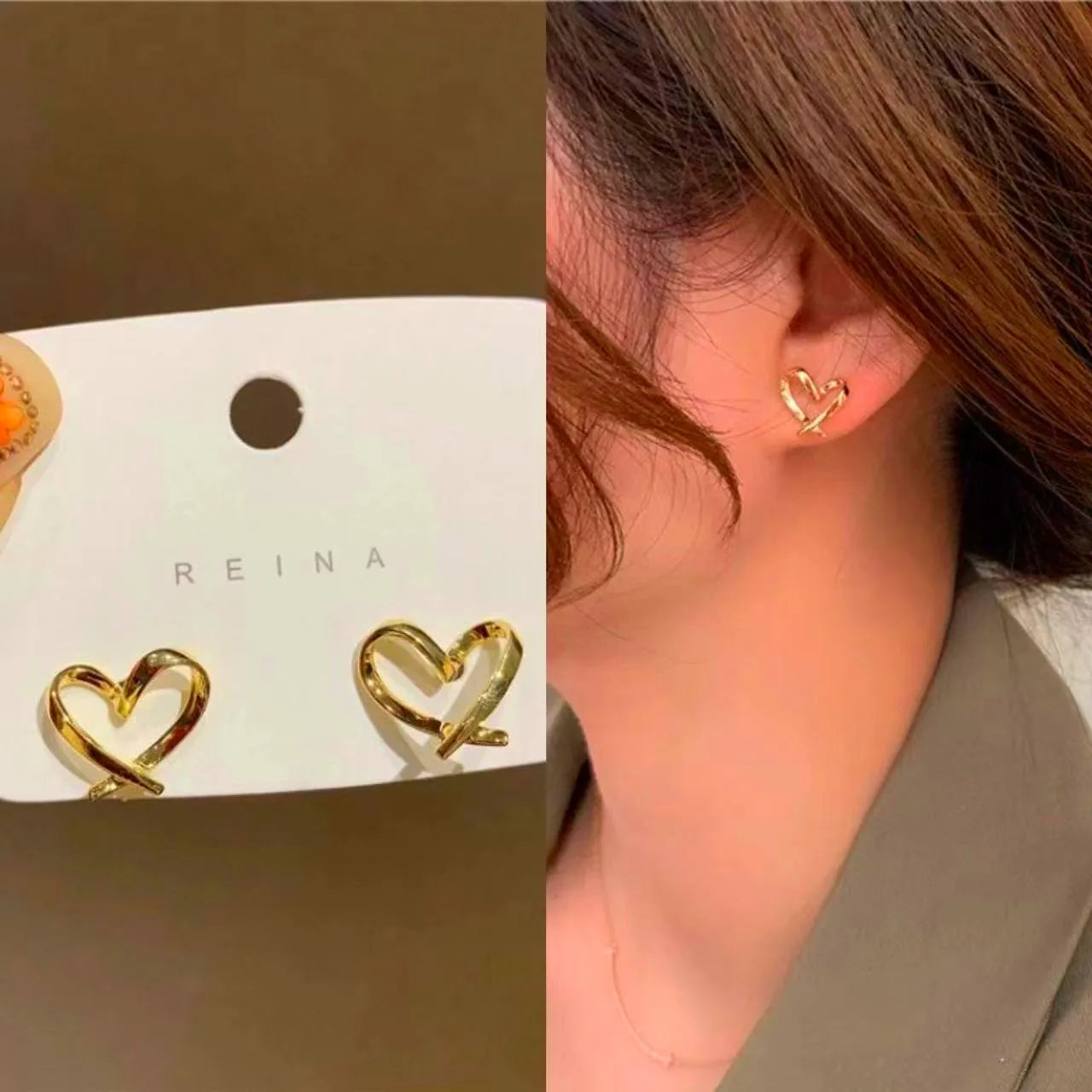 Heart Stud Earrings with Open, Enamel & Pearl Styles