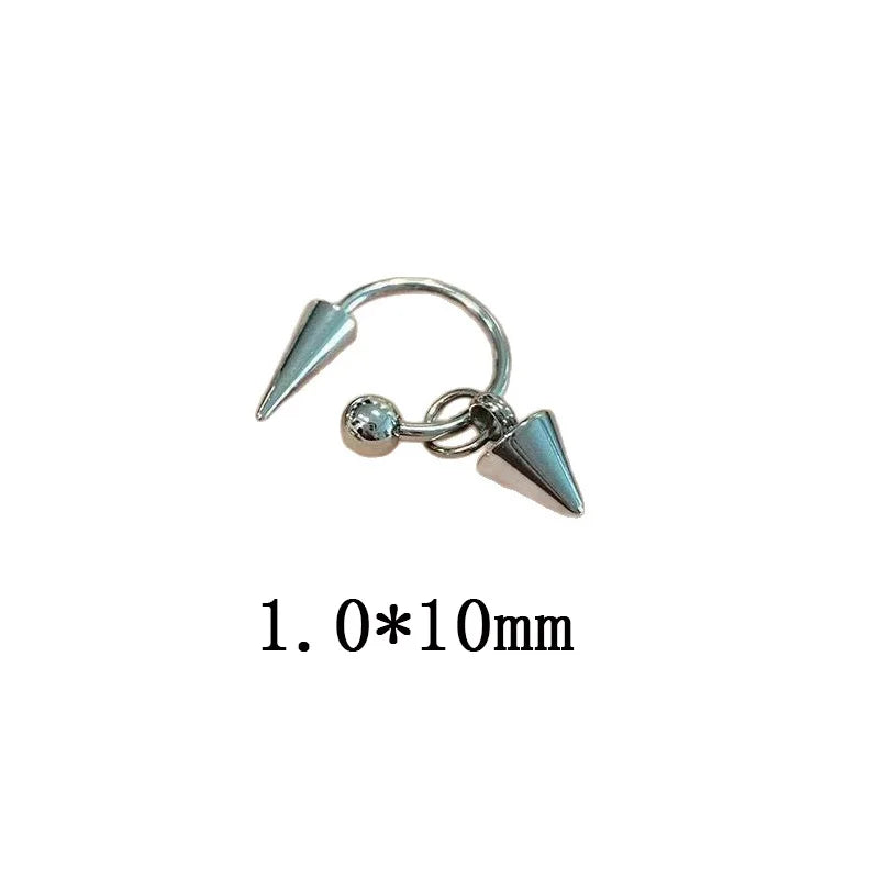 Detachable Curved Barbell Eyebrow Piercing with Threaded Spike