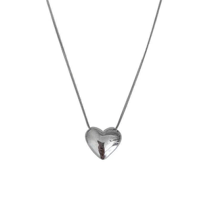 Delicate Heart Pendant Necklace — Adjustable Snake Chain