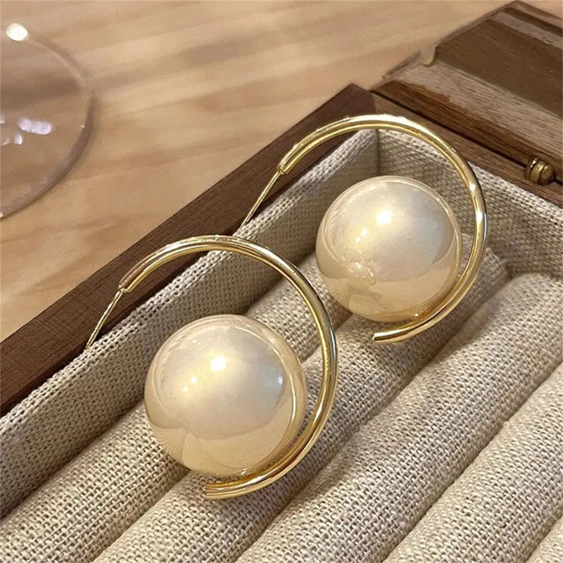 Pearl Hoop & Drop Earrings with C-Hoop, Spiral, Double & Long Drop