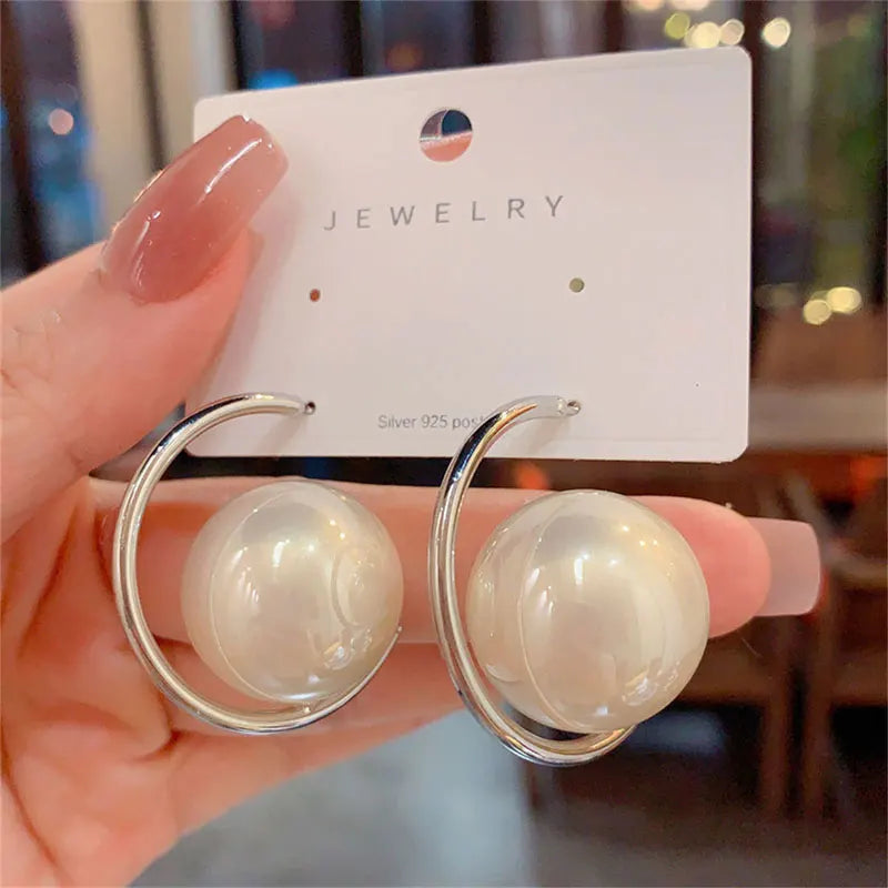 Pearl Hoop & Drop Earrings with C-Hoop, Spiral, Double & Long Drop