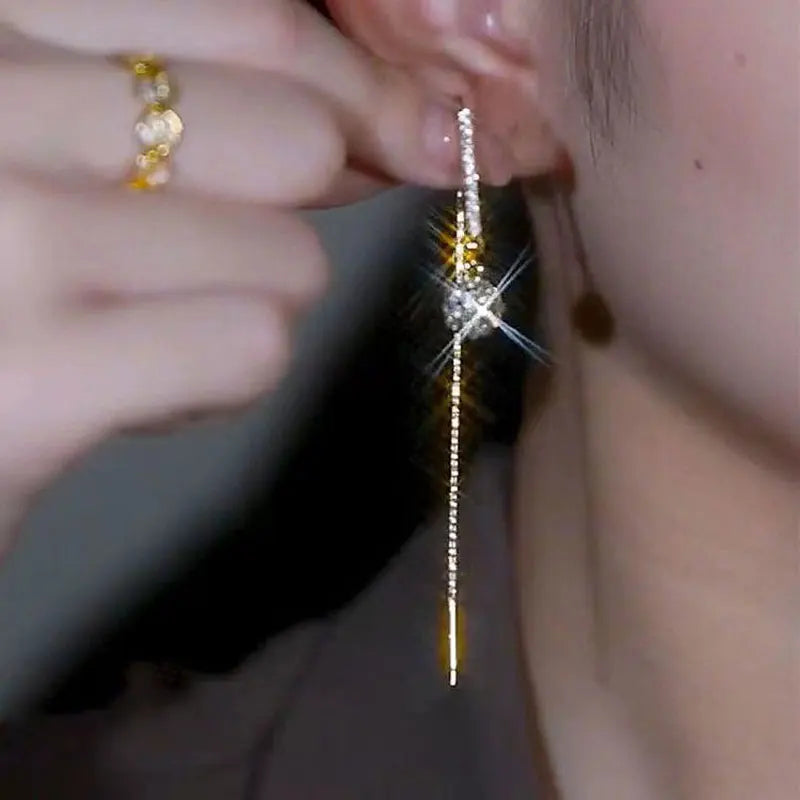 Green Zircon Tassel Earrings with Teardrop & Bar Drop Styles