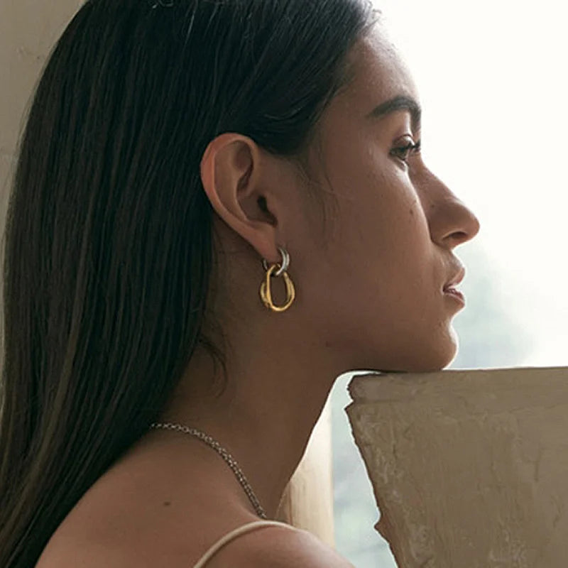 Statement Drop Earrings with Two-Tone Irregular, Chain Link, Heart & Fan Styles