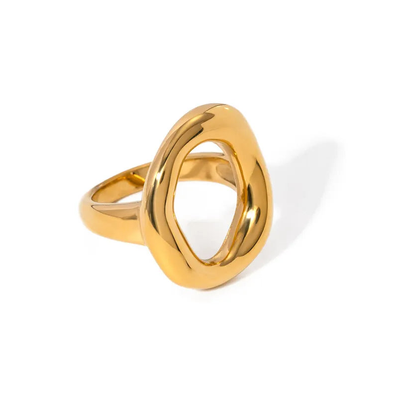 Chunky Open Ring with Gold Stainless Steel