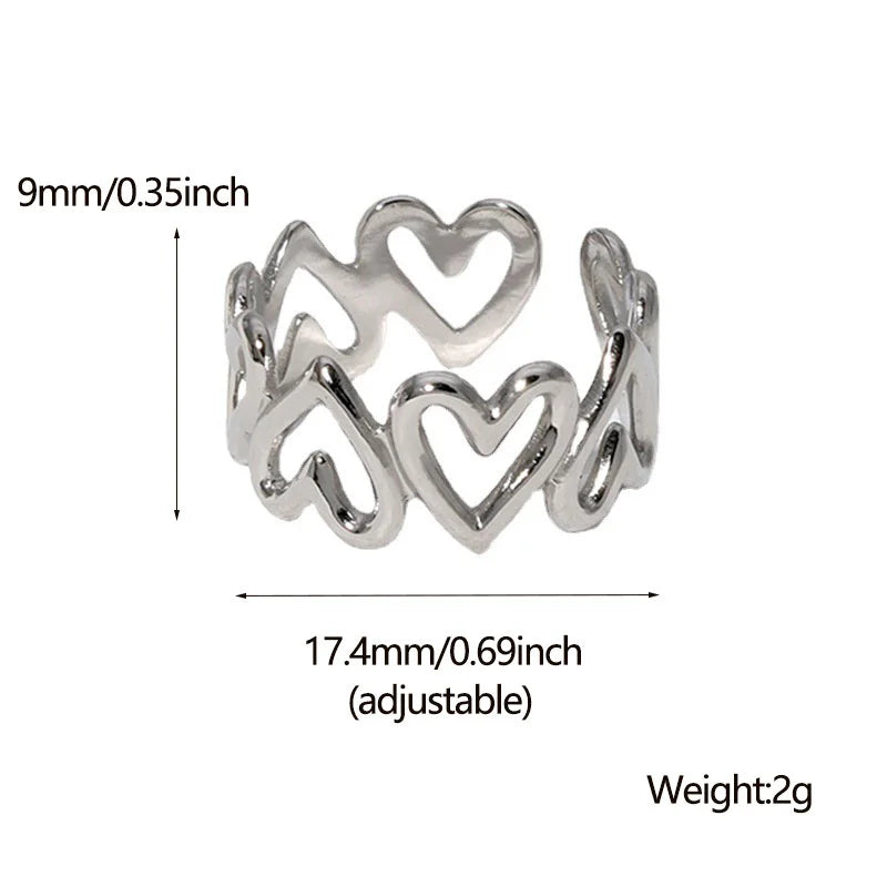 Heart Motif Rings with Open, Enamel & Crystal Styles