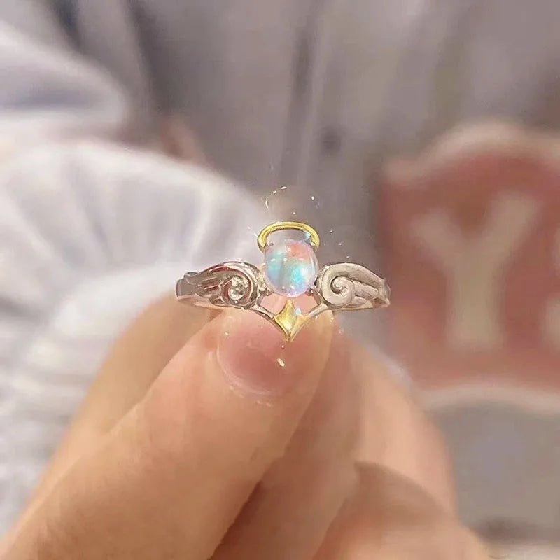 Heart & Crystal Rings Set
