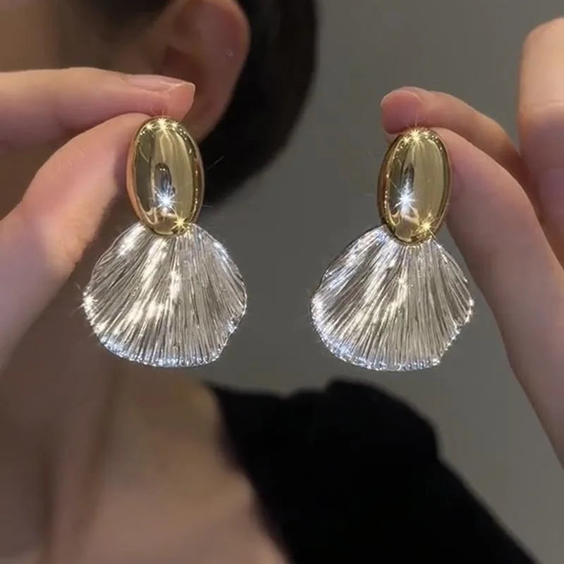 Statement Drop Earrings with Two-Tone Irregular, Chain Link, Heart & Fan Styles