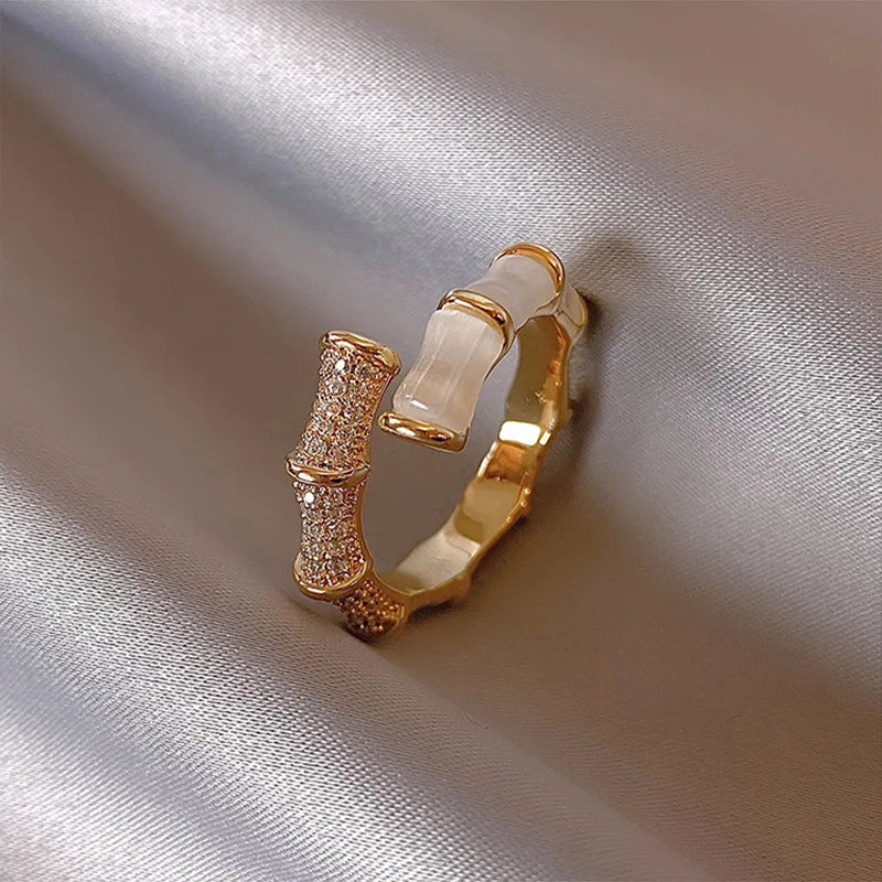 Minimalist Thin Rings with Pavé, Beaded, Butterfly & Leaf Designs