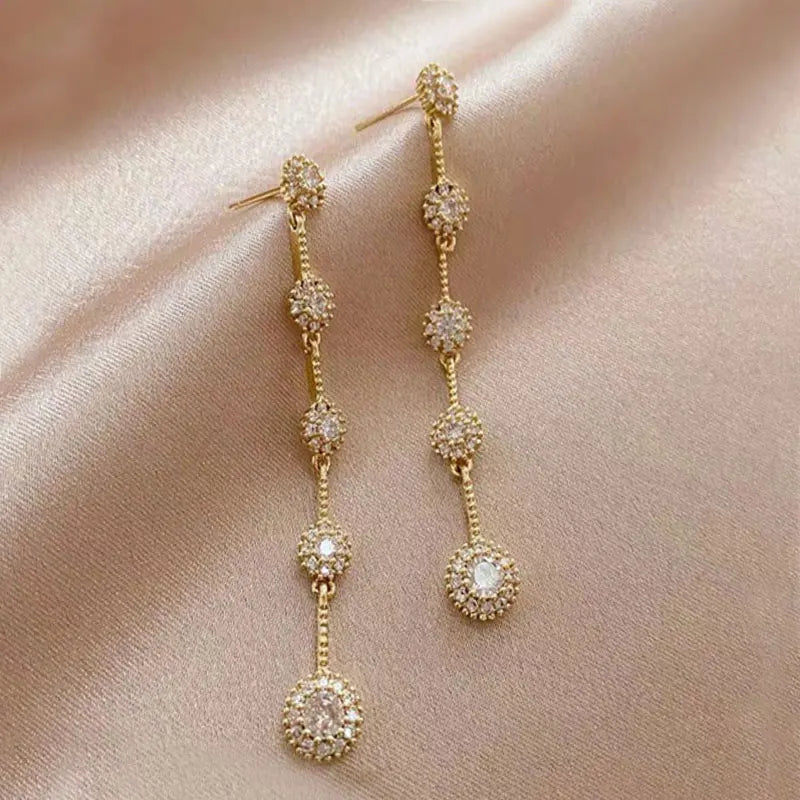 Crystal & Pearl Dangle Earrings with Cube, Star, Floral & Vine Styles