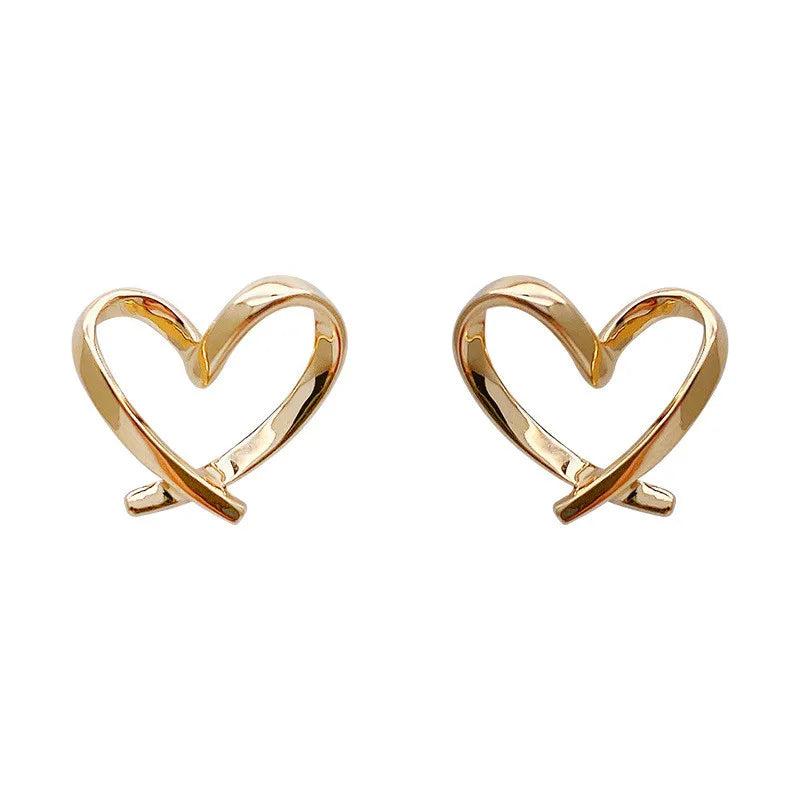 Heart Stud Earrings with Open, Enamel & Pearl Styles