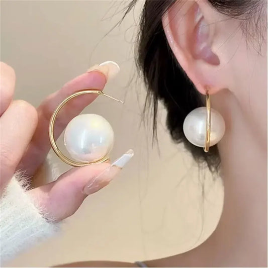 Pearl Hoop & Drop Earrings with C-Hoop, Spiral, Double & Long Drop