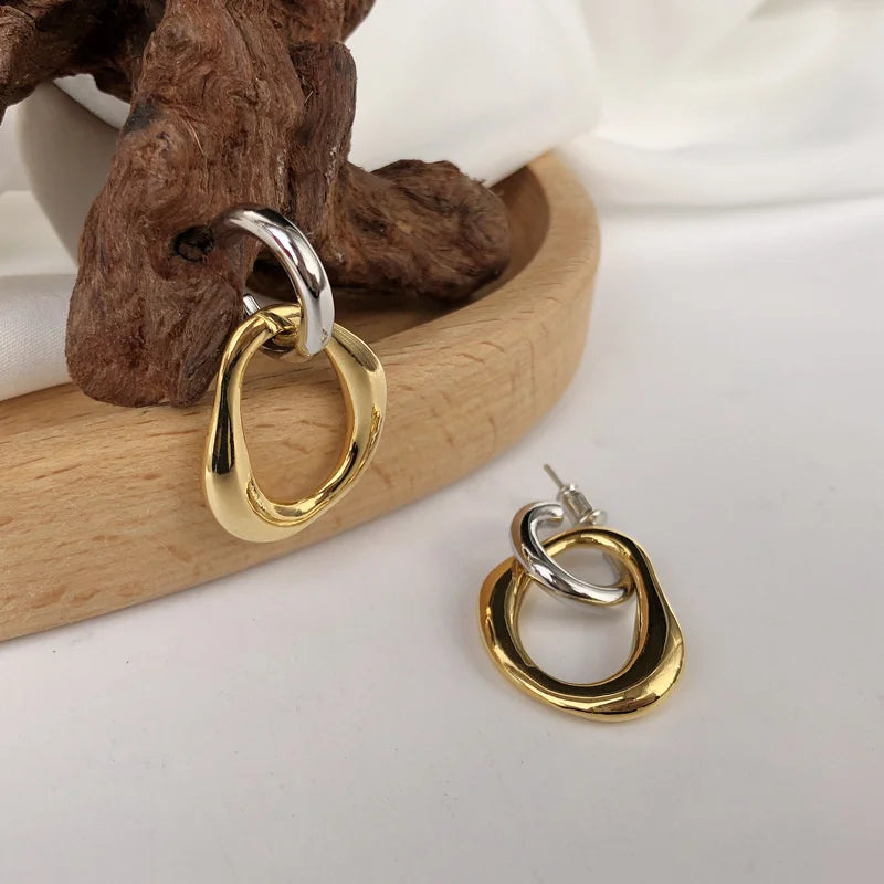 Statement Drop Earrings with Two-Tone Irregular, Chain Link, Heart & Fan Styles