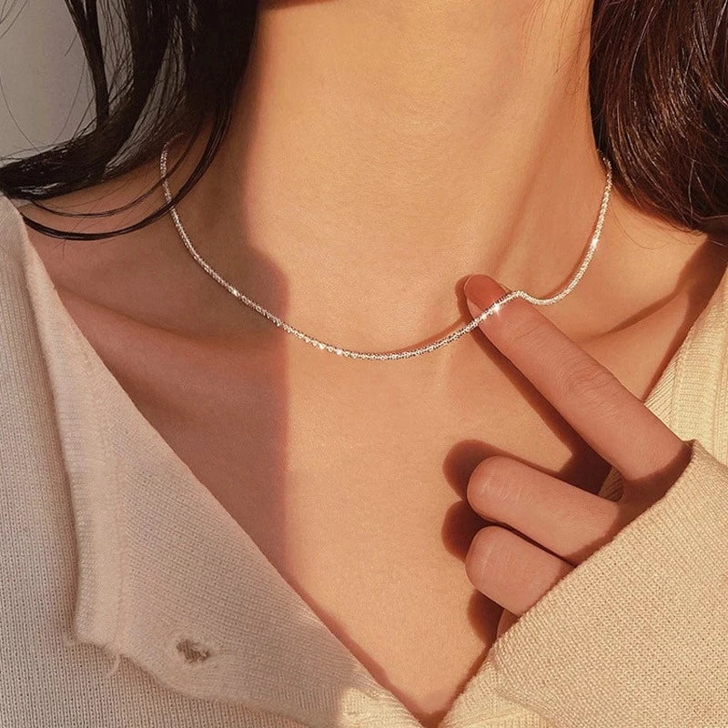 Irregular Beaded Choker Necklace with Multi-Cut Glass Crystal Beads