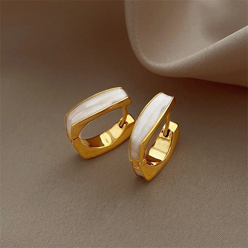 Enamel & Rhinestone Hoop Earrings with Cross, Swirl & Huggie Styles