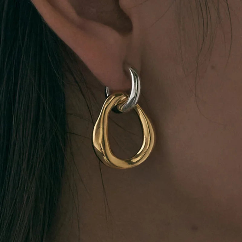 Statement Drop Earrings with Two-Tone Irregular, Chain Link, Heart & Fan Styles