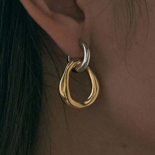 Statement Drop Earrings with Two-Tone Irregular, Chain Link, Heart & Fan Styles