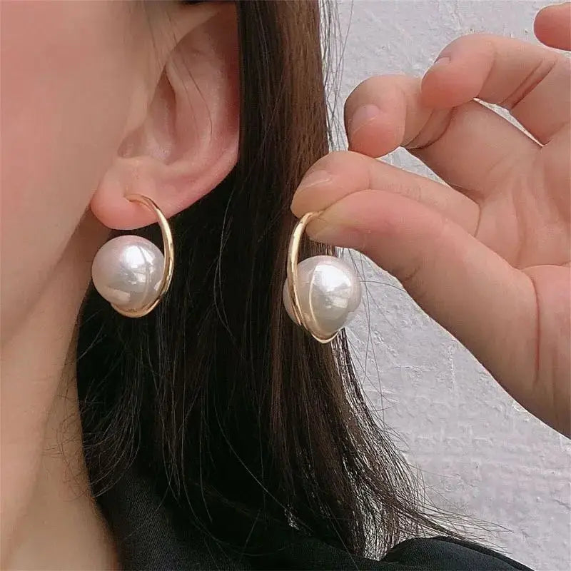 Pearl Hoop & Drop Earrings with C-Hoop, Spiral, Double & Long Drop