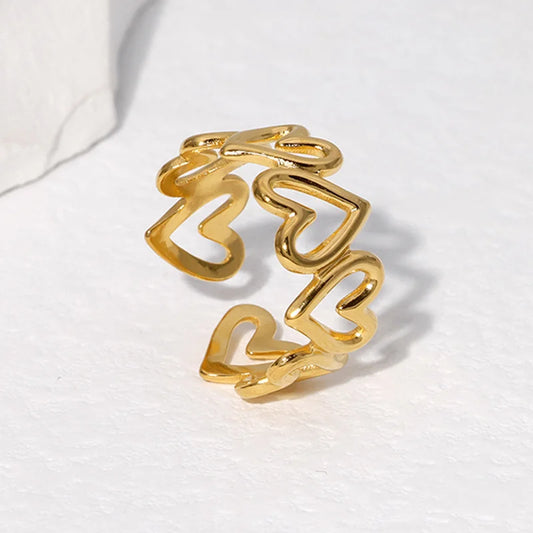 Heart Motif Rings with Open, Enamel & Crystal Styles