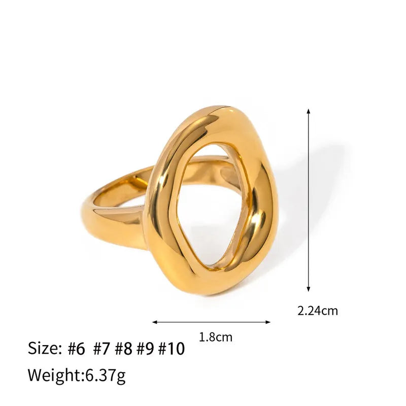 Chunky Open Ring with Gold Stainless Steel