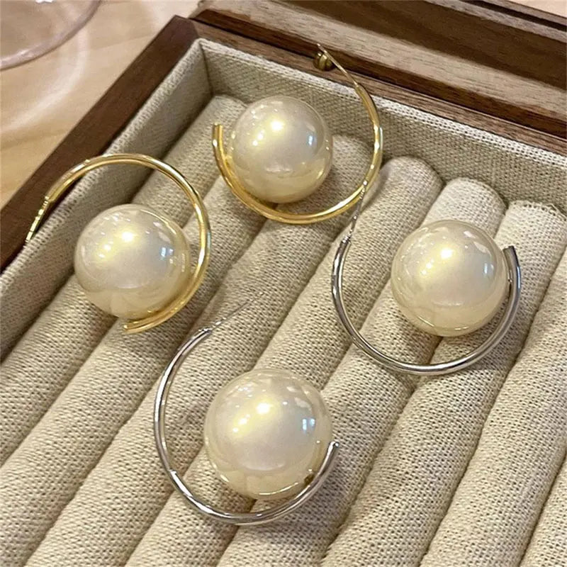 Pearl Hoop & Drop Earrings with C-Hoop, Spiral, Double & Long Drop