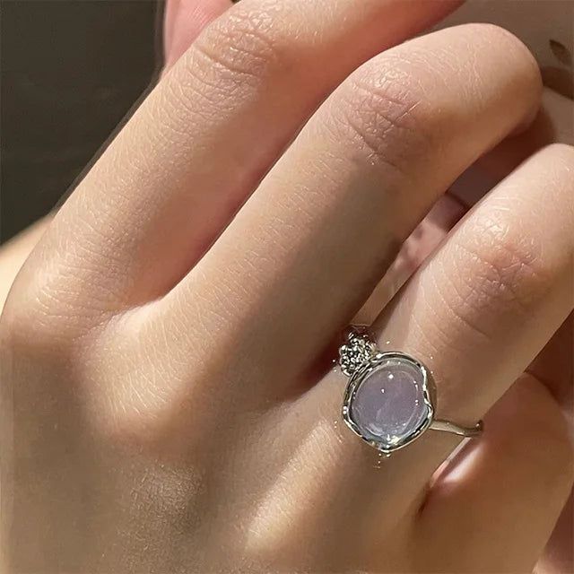 Heart & Crystal Rings Set