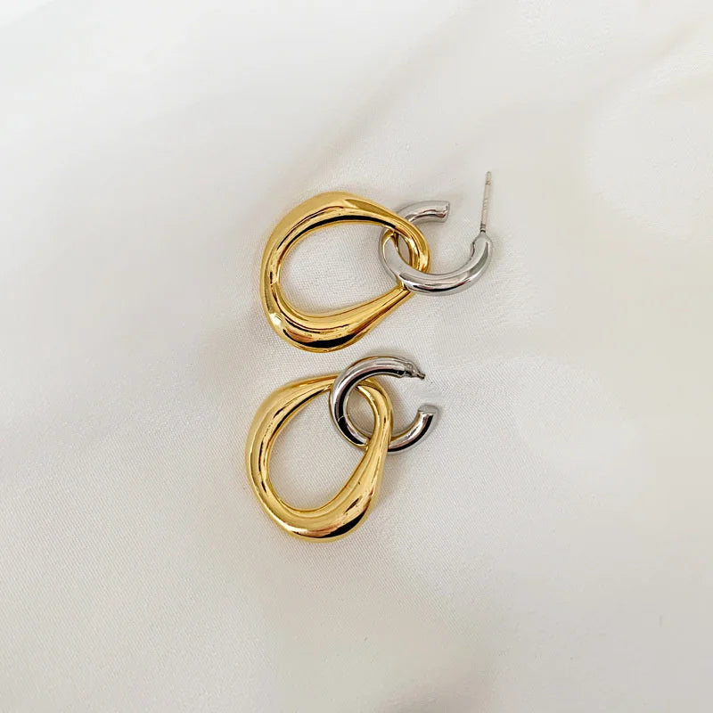 Statement Drop Earrings with Two-Tone Irregular, Chain Link, Heart & Fan Styles