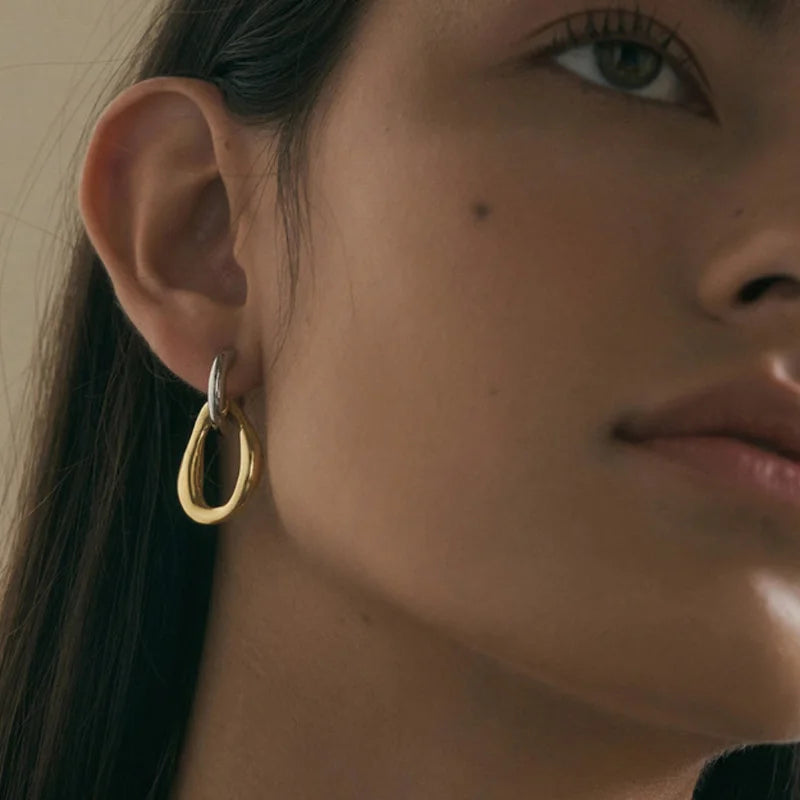 Statement Drop Earrings with Two-Tone Irregular, Chain Link, Heart & Fan Styles