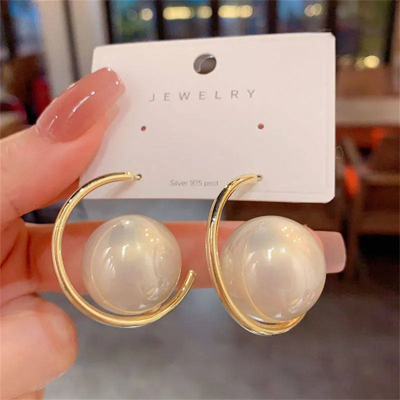 Pearl Hoop & Drop Earrings with C-Hoop, Spiral, Double & Long Drop