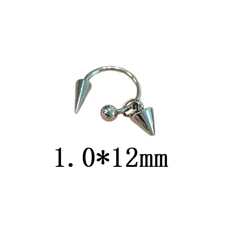 Detachable Curved Barbell Eyebrow Piercing with Threaded Spike