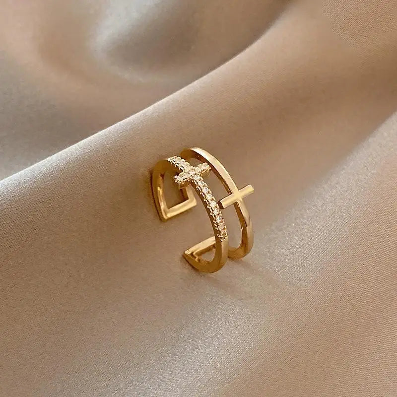 Coil & Mesh Adjustable Rings with Silver & Gold