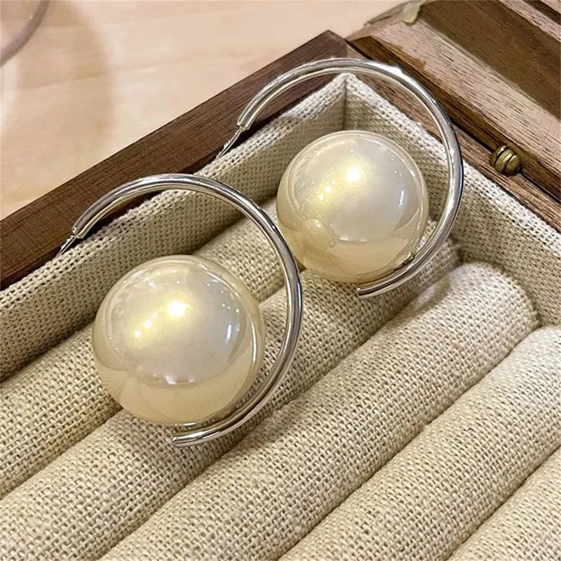 Pearl Hoop & Drop Earrings with C-Hoop, Spiral, Double & Long Drop