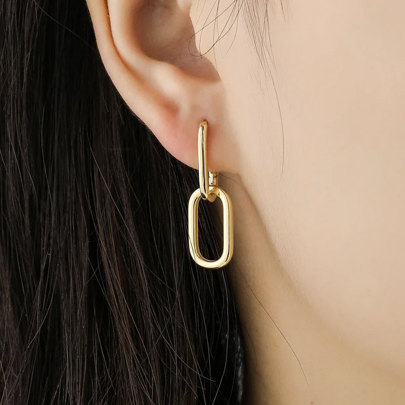 Statement Drop Earrings with Two-Tone Irregular, Chain Link, Heart & Fan Styles