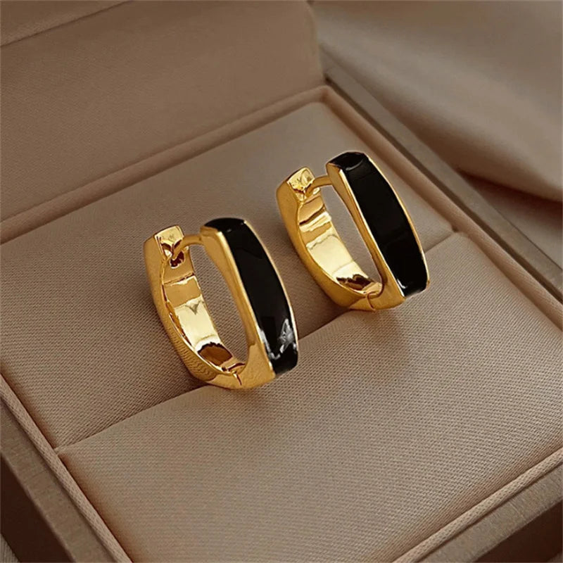 Enamel & Rhinestone Hoop Earrings with Cross, Swirl & Huggie Styles