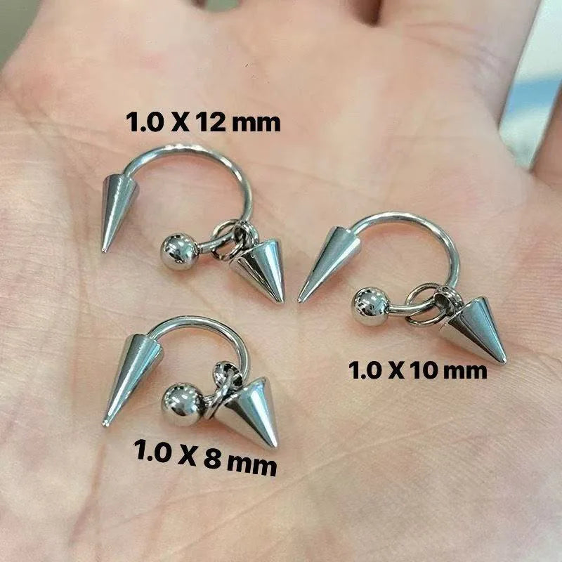 Detachable Curved Barbell Eyebrow Piercing with Threaded Spike
