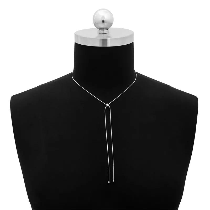 Long Tassel Lariat Necklaces with Pearl & Geometric Pendants